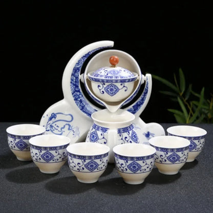 BloomBrew™ – Rotating Ceramic Tea Set for Effortless Elegance 🍵