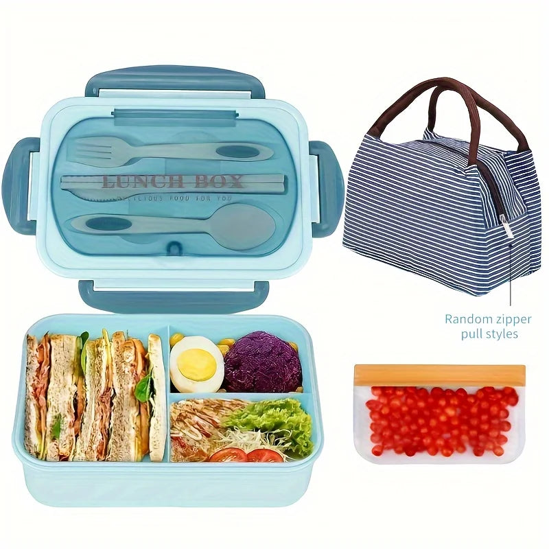 1 bento lunch box set with portable compartment design | portable lunch box / student lunch box