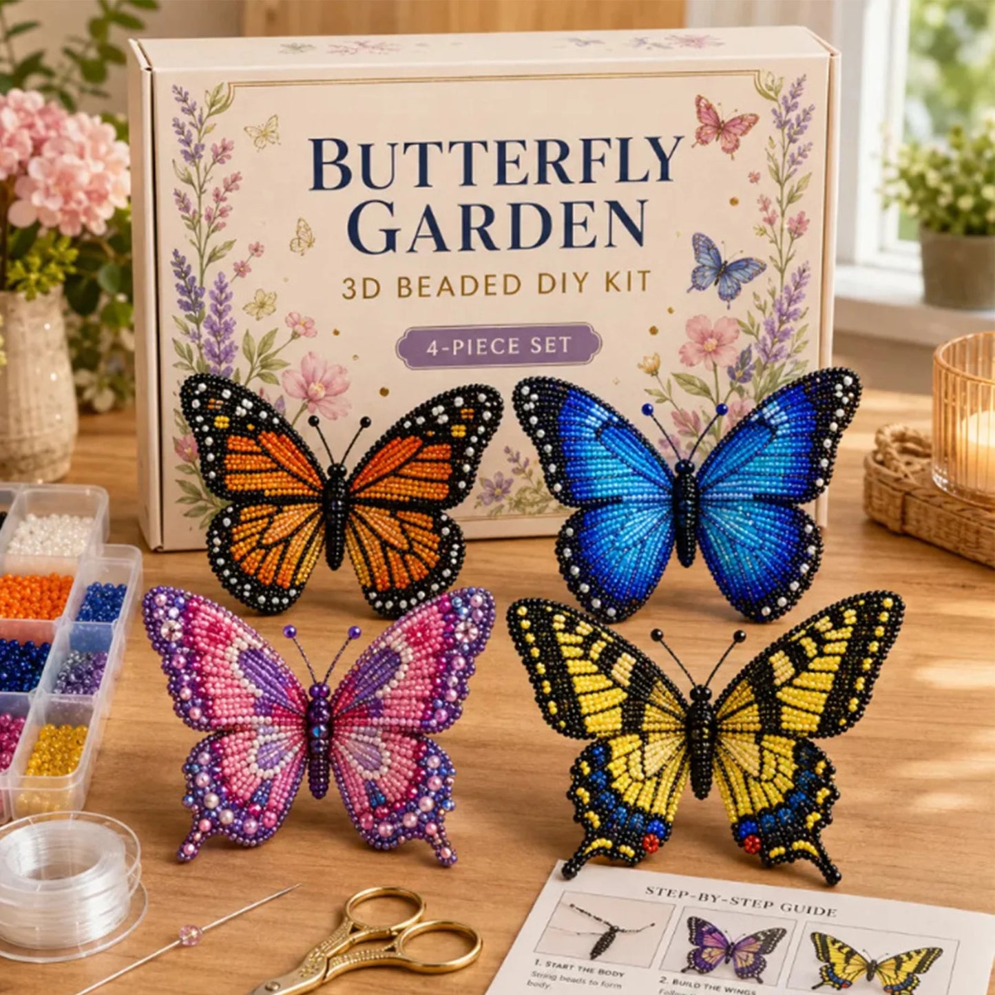 ButterflyBloom™ DIY Kit 🦋✨ — Create Stunning Beaded Butterflies