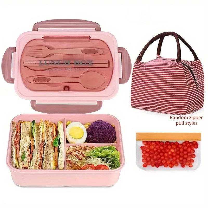1 bento lunch box set with portable compartment design | portable lunch box / student lunch box