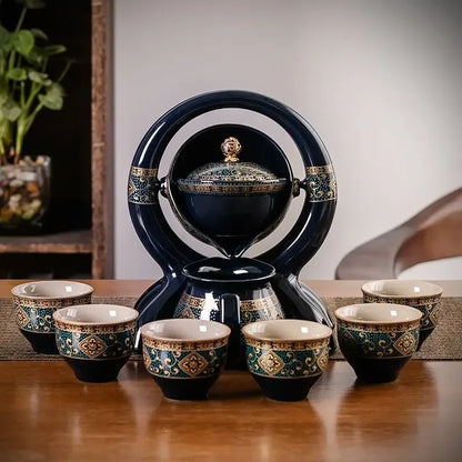 BloomBrew™ – Rotating Ceramic Tea Set for Effortless Elegance 🍵