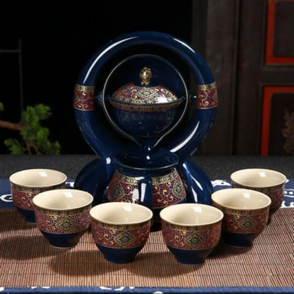 BloomBrew™ – Rotating Ceramic Tea Set for Effortless Elegance 🍵