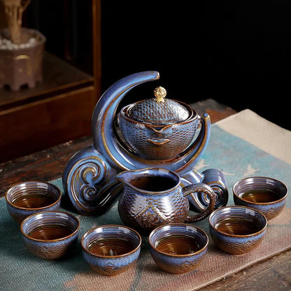 BloomBrew™ – Rotating Ceramic Tea Set for Effortless Elegance 🍵