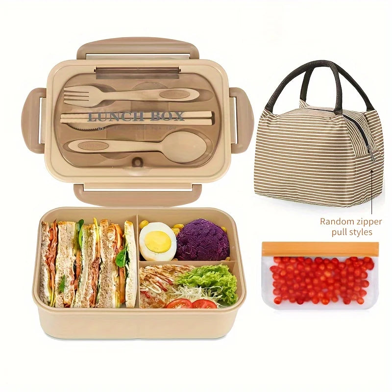 1 bento lunch box set with portable compartment design | portable lunch box / student lunch box