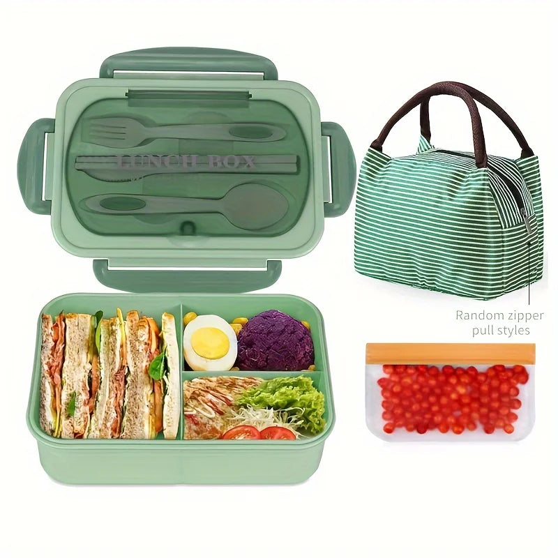1 bento lunch box set with portable compartment design | portable lunch box / student lunch box